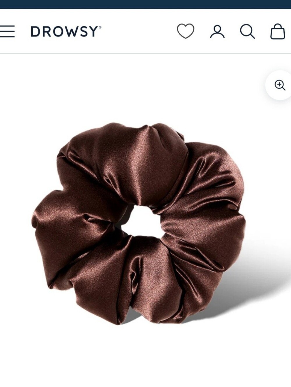 Drowsy Silk Padded Scrunchie in Cocoa Glow